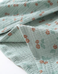 Pure Cotton Floral Print Casual Kimono Sleepwear Set - Islinen