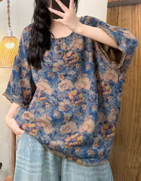 Relaxed Fit Casual Flower Print Shirt
