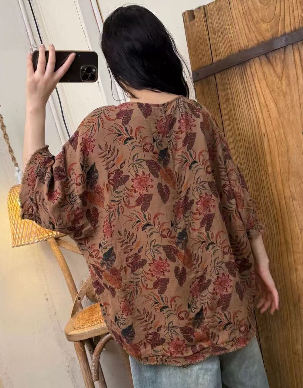 Relaxed Fit Casual Flower Print Shirt