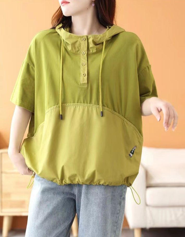 Relaxed Fit Cotton Hoodie T-Shirt