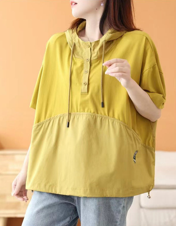 Relaxed Fit Cotton Hoodie T-Shirt