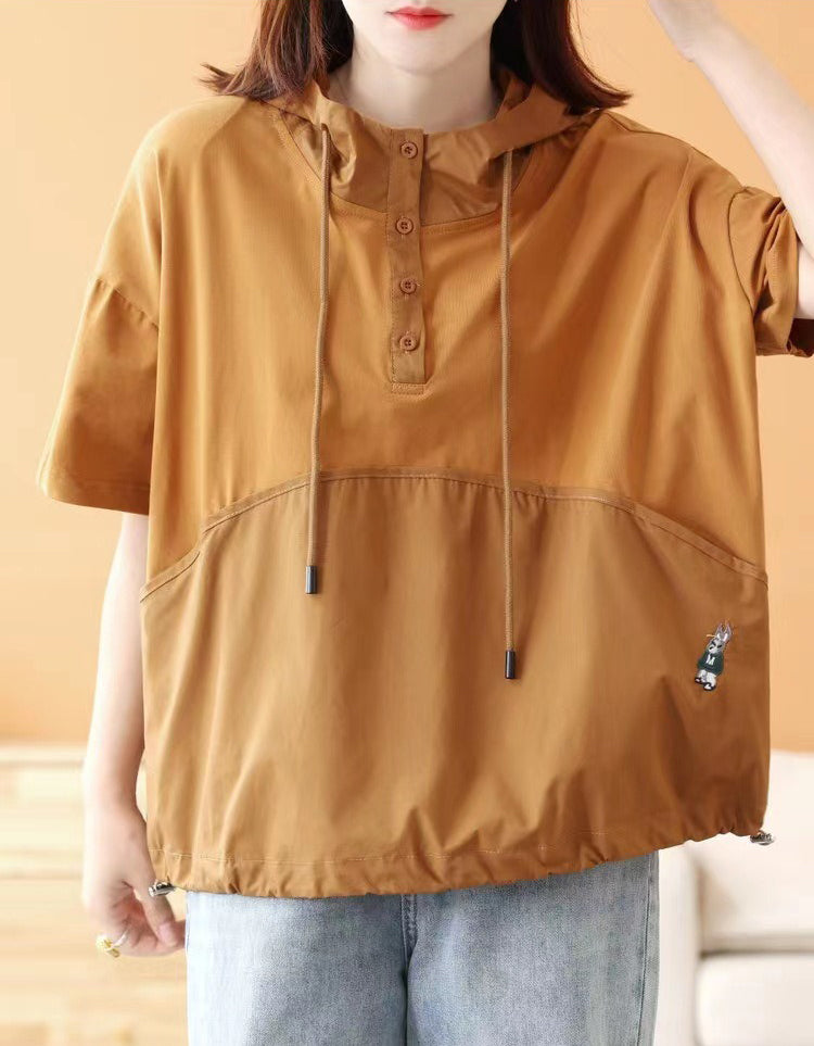 Relaxed Fit Cotton Hoodie T-Shirt