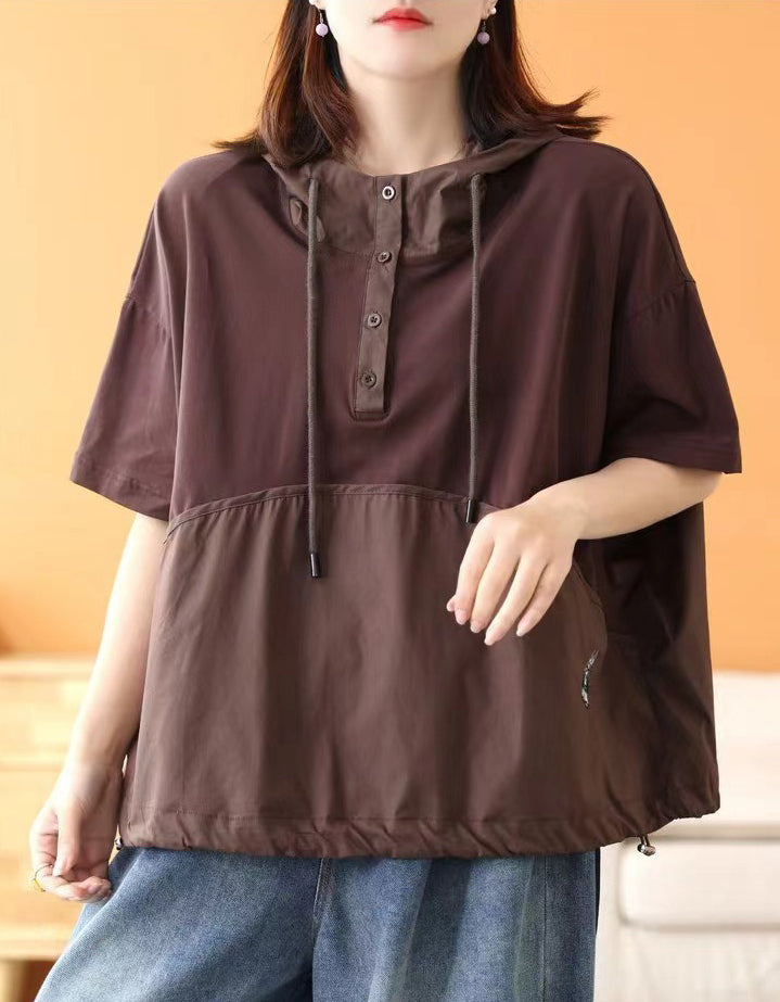 Relaxed Fit Cotton Hoodie T-Shirt