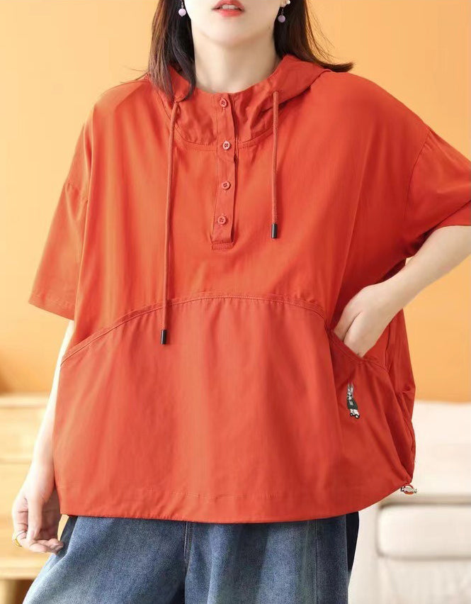 Relaxed Fit Cotton Hoodie T-Shirt
