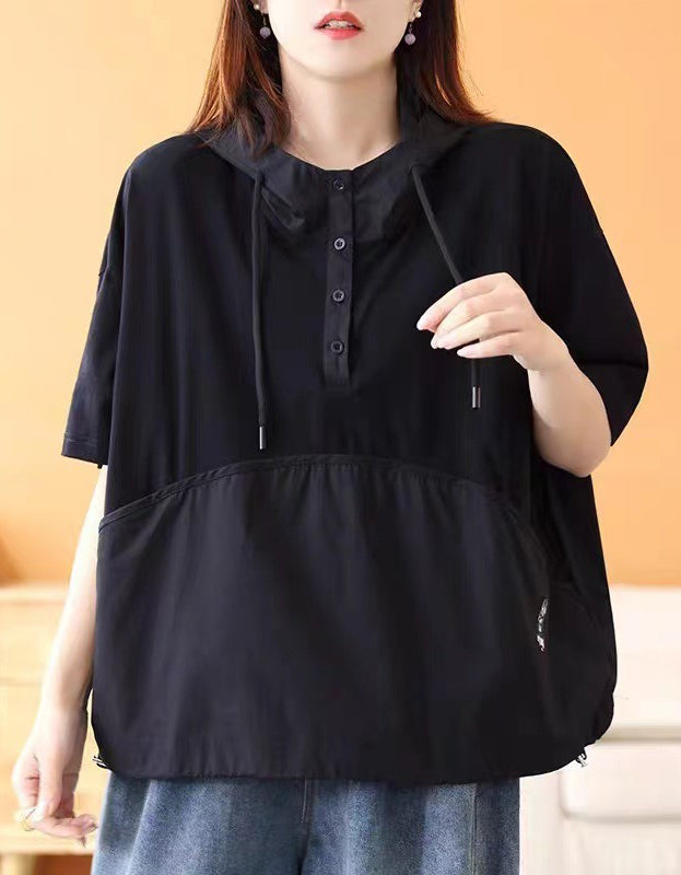 Relaxed Fit Cotton Hoodie T-Shirt