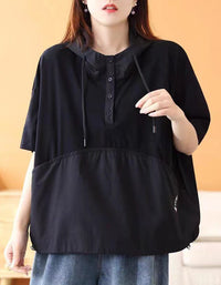 Relaxed Fit Cotton Hoodie T-Shirt