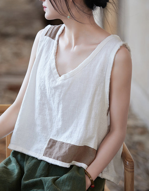 Relaxed Fit Eco-Friendly Ramie Linen Tank Top