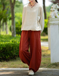 Relaxed Fit Elegant Buttoned Ramie Linen Blouse