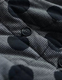 Retro Casual Loose Polka Dot Quilted Jacket - Islinen
