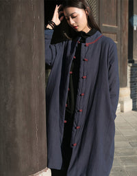 Winter Women's Stand-up Collar Mid-length Cotton Coat