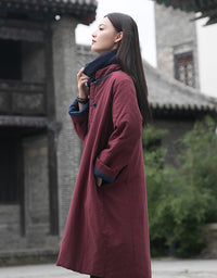 Winter Women's Stand-up Collar Mid-length Cotton Coat