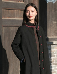 Winter Women's Stand-up Collar Mid-length Cotton Coat