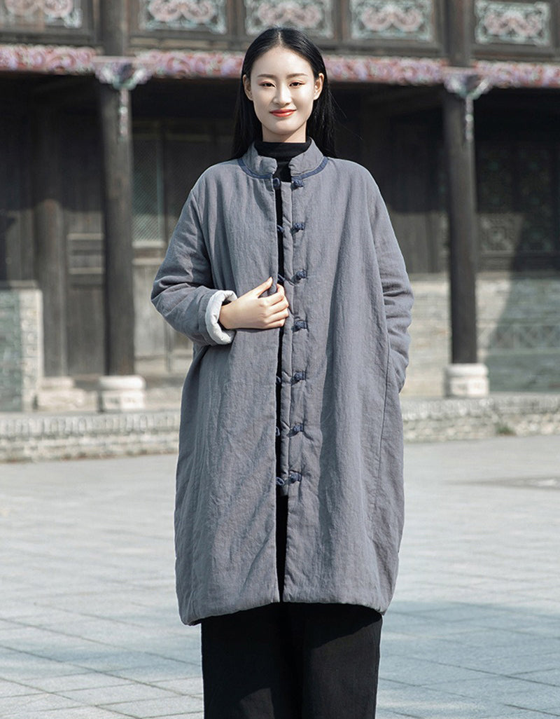 Winter Women's Stand-up Collar Mid-length Cotton Coat