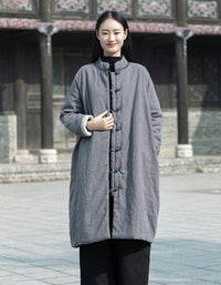 Winter Women's Stand-up Collar Mid-length Cotton Coat
