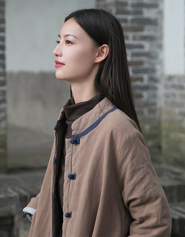Winter Women's Stand-up Collar Mid-length Cotton Coat