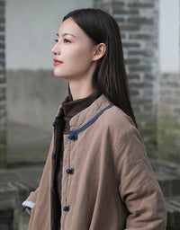 Winter Women's Stand-up Collar Mid-length Cotton Coat