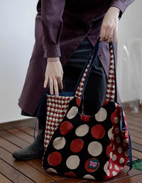 Bohemian Print Shoulder Tote Bag Large Casual Cotton Shopping Bag