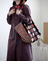 Boho Patchwork Canvas Tote Bag Large Everyday Shopping Shoulder Bag