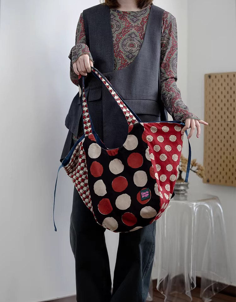 Colorful Boho Cotton Shoulder Tote Bag Large Capacity Travel Bag