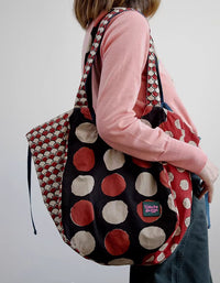 Artistic Print Cotton Tote Bag Casual Large Capacity Shoulder Bag