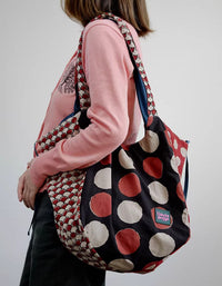 Retro Pattern Cotton Tote Bag Bohemian Style Large Shoulder Bag