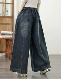 Retro Comfortable Loose Patchwork Casual Jeans - Islinen