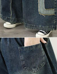 Retro Comfortable Loose Patchwork Casual Jeans - Islinen