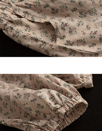Retro Floral Cotton Linen Baggy Harem Trousers