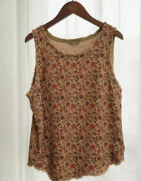 Retro Geometric Pattern Cotton Tank Top