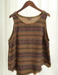 Retro Geometric Pattern Cotton Tank Top