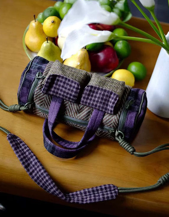 Multi pocket winter wool handbag women