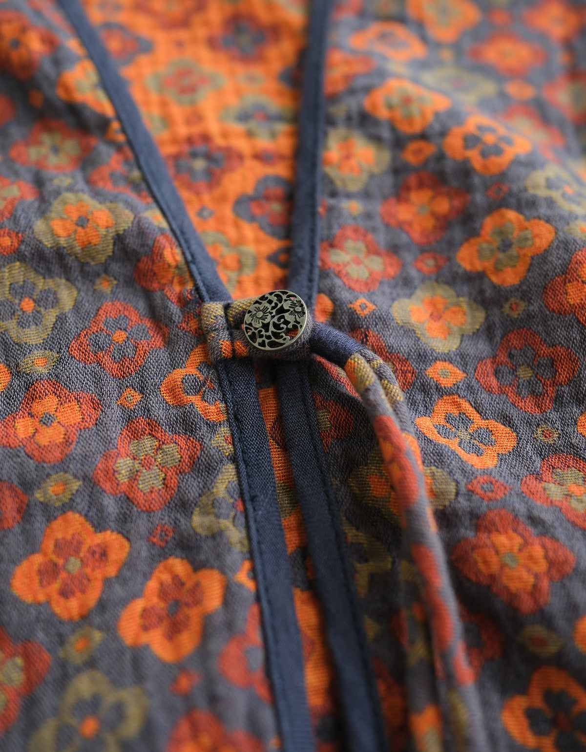 Retro Loose-Fit Floral Hanfu Cardigan Shirt