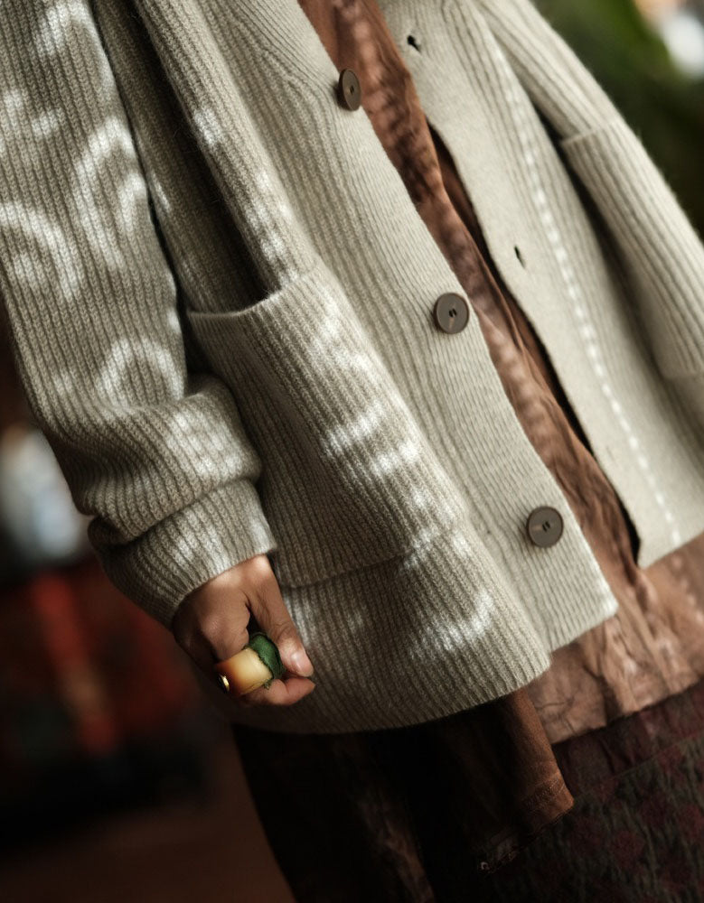 Loose Casual Striped Knit Cardigan Sweater for Women