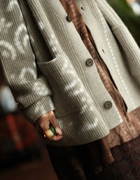 Loose Casual Striped Knit Cardigan Sweater for Women