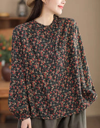 loose fit floral blouse vintage style