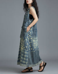 Casual Sleeveless Denim Boho Maxi Dress Style