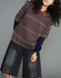 women's geometric patterned pullover sweater