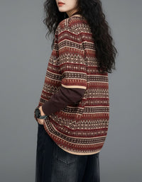women's earth tone vintage knit sweater