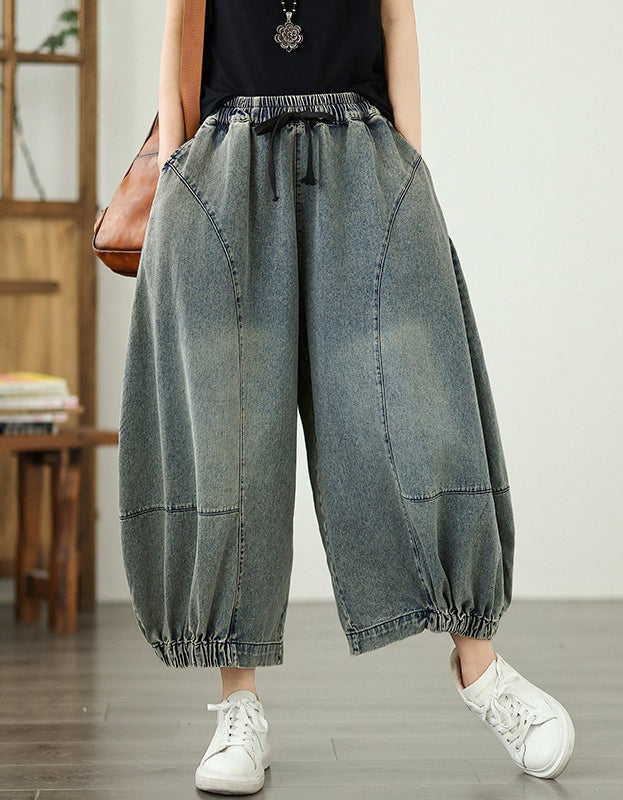 Retro Oversized Denim Harem Pants