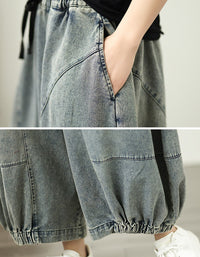 Retro Oversized Denim Harem Pants