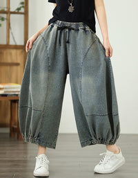 Retro Oversized Denim Harem Pants