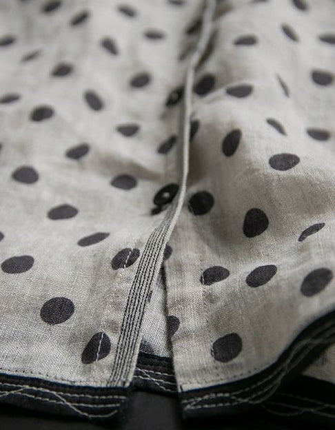 Retro Polka Dot Long Sleeve Casual Linen Shirt