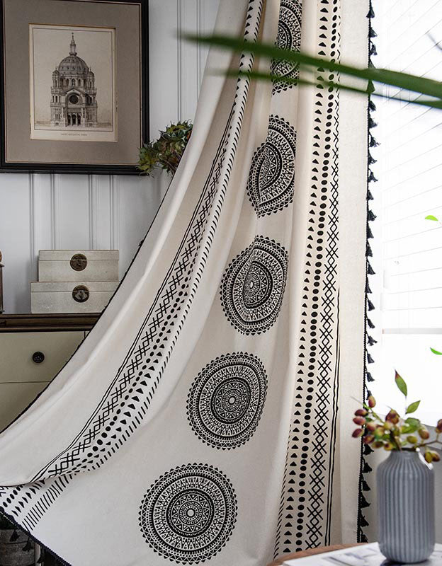 Rideaux imprimés mandala de style paquet de tiges 