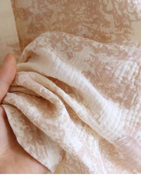 Traje de baño de manga larga de algodón puro de doble capa con cuello redondo