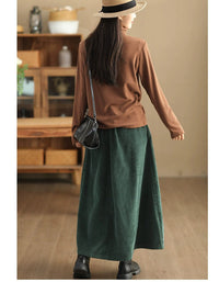 Side Tie Loose Casual Women's Corduroy Skirt