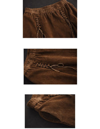 Side Tie Loose Casual Women's Corduroy Skirt