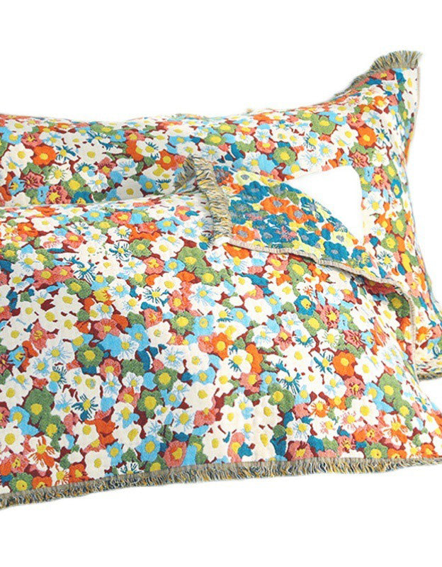 Skin-friendly Pure Cotton Tassel Floral Pillow Cover(2PCS)