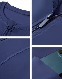 Collage of a blue jacket with close-up details on a white background