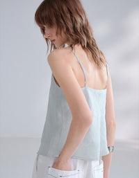 Minimalist Loose Linen Tank Top Layering Shirt for Women