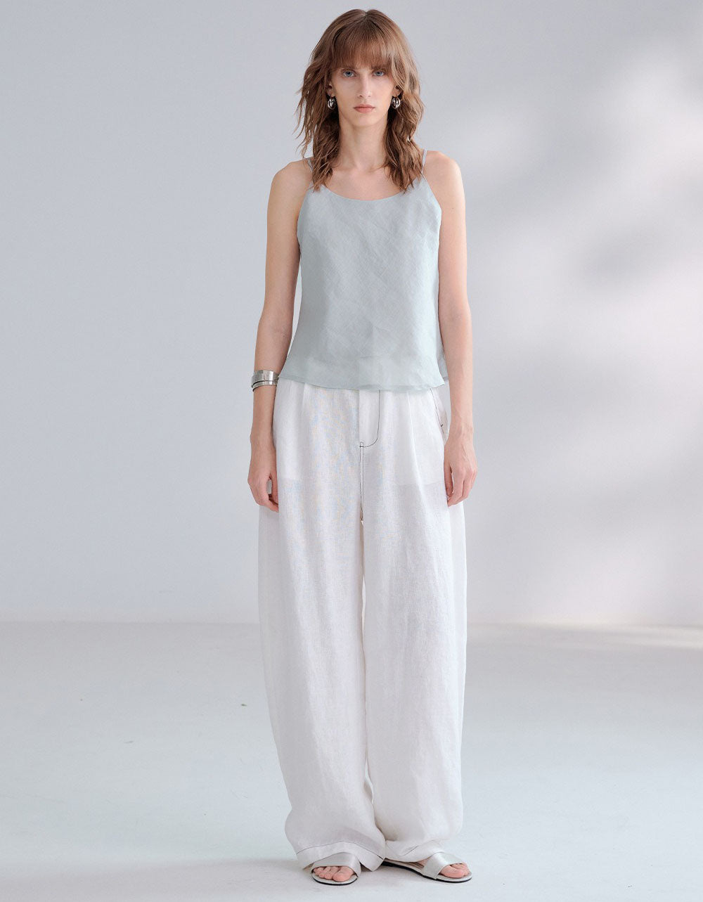 Linen tank top for women, soft breathable summer camisole